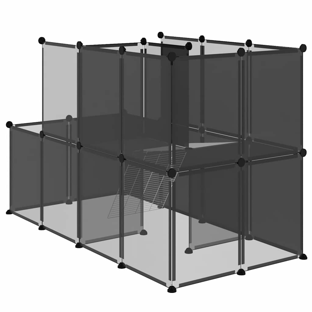 Small Animal Cage Black 142x74x93 cm PP and Steel