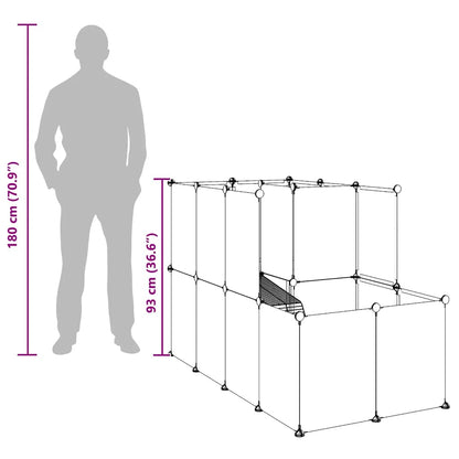 Small Animal Cage Black 142x74x93 cm PP and Steel