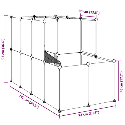 Small Animal Cage Transparent 142x74x93 cm PP and Steel