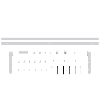 Mini Sliding Cabinet Door Kit Carbon Steel White 183 cm