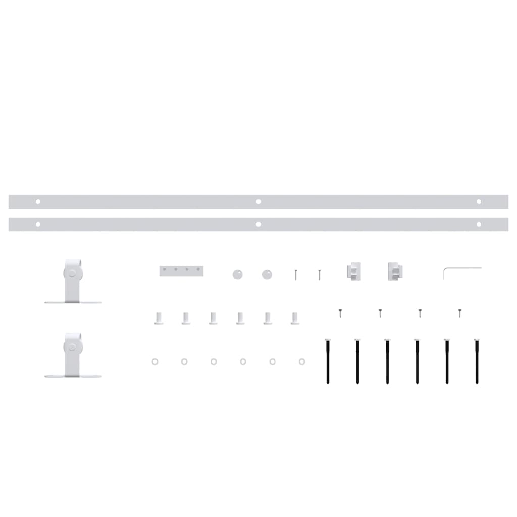 Mini Sliding Cabinet Door Kit Carbon Steel White 183 cm