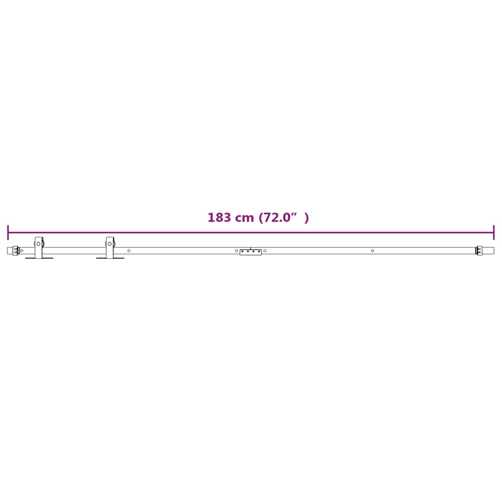 Mini Sliding Cabinet Door Kit Carbon Steel White 183 cm