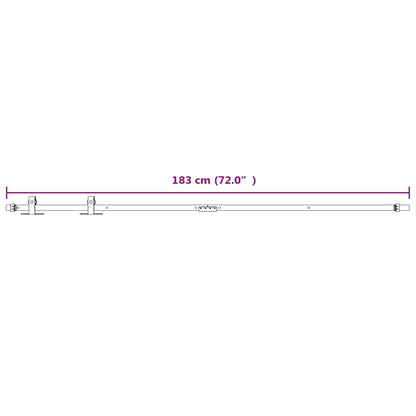 Mini Sliding Cabinet Door Kit Carbon Steel White 183 cm