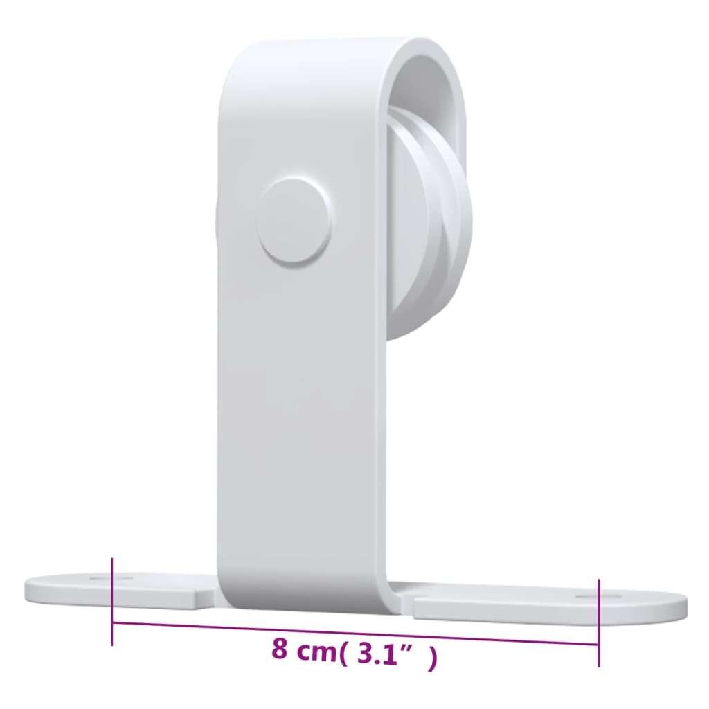 Mini Sliding Cabinet Door Kit Carbon Steel White 183 cm