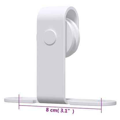 Mini Sliding Cabinet Door Kit Carbon Steel White 183 cm
