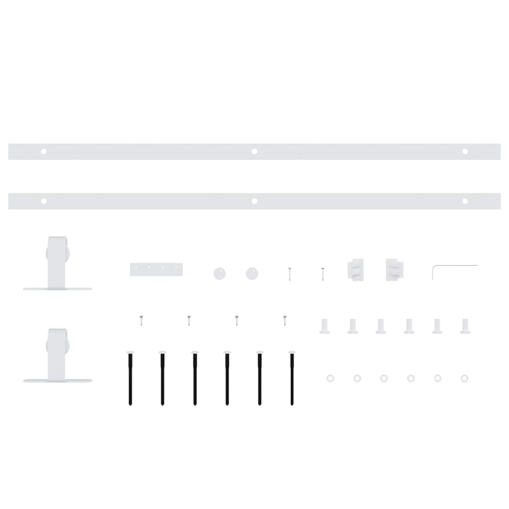 Mini Sliding Cabinet Door Kit Carbon Steel White 152 cm