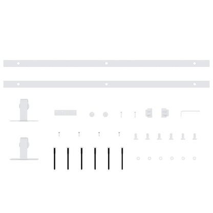 Mini Sliding Cabinet Door Kit Carbon Steel White 152 cm