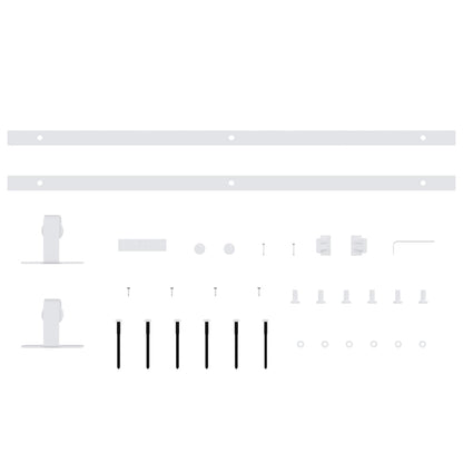 Mini Sliding Cabinet Door Kit Carbon Steel White 122 cm