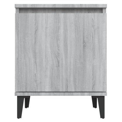 Bed Cabinets with Metal Legs Grey Sonoma 40x30x50 cm