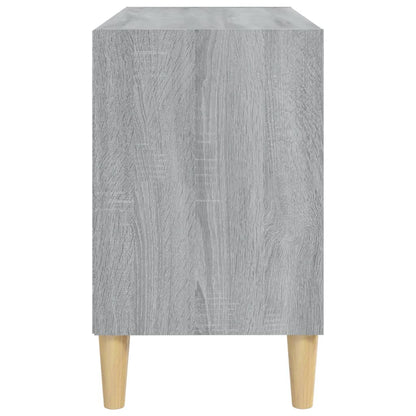 TV Cabinet with Solid Wood Legs Grey Sonoma 69.5x30x50 cm