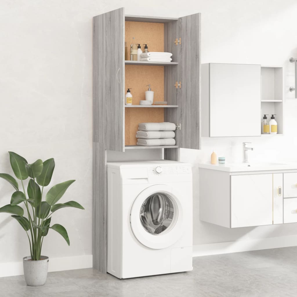Washing Machine Cabinet Grey sonoma 64x25.5x190 cm