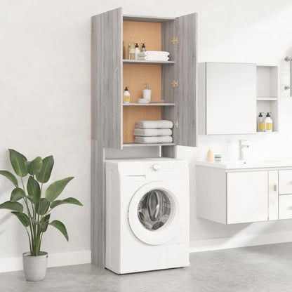Washing Machine Cabinet Grey sonoma 64x25.5x190 cm