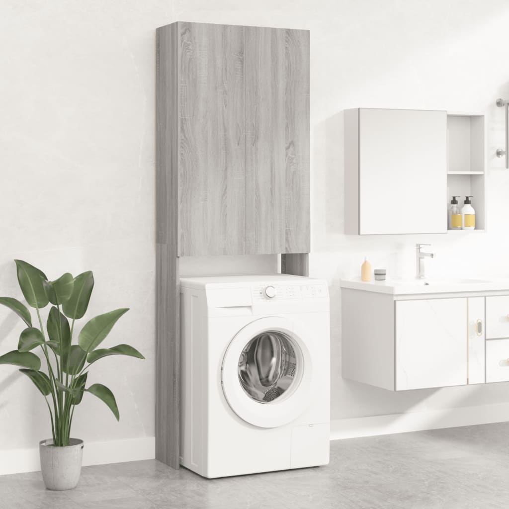 Washing Machine Cabinet Grey sonoma 64x25.5x190 cm