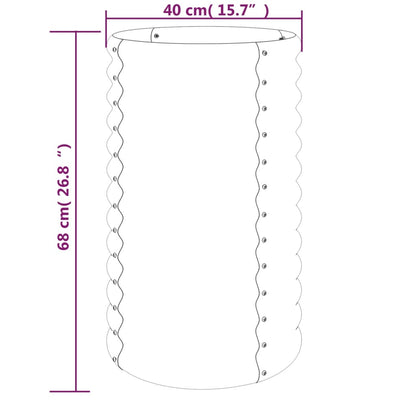 Garden Planter Galvanised Steel 40x40x68 cm Grey
