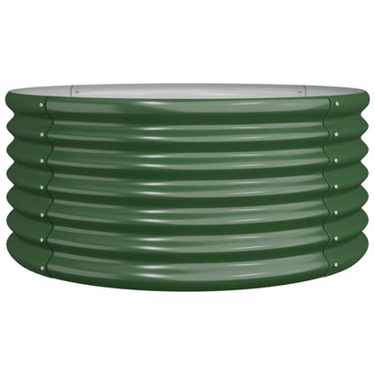 Garden Planter Galvanised Steel 80x80x36 cm Green