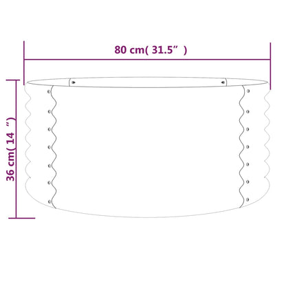 Garden Planter Galvanised Steel 80x80x36 cm Silver