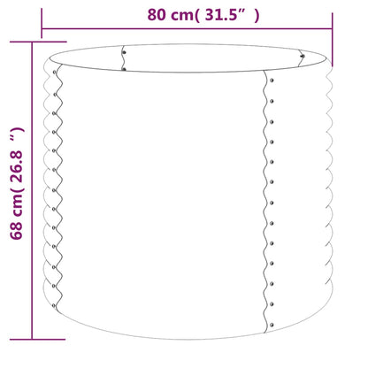 Garden Planter Galvanised Steel 80x80x68 cm Green