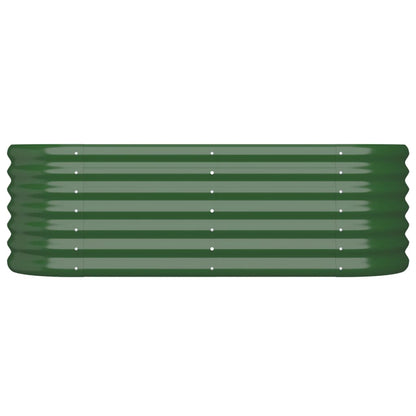 Garden Raised Bed Galvanised Steel 114x40x36 cm Green