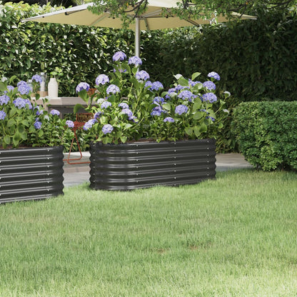 Garden Raised Bed Galvanised Steel 114x40x36 cm Anthracite