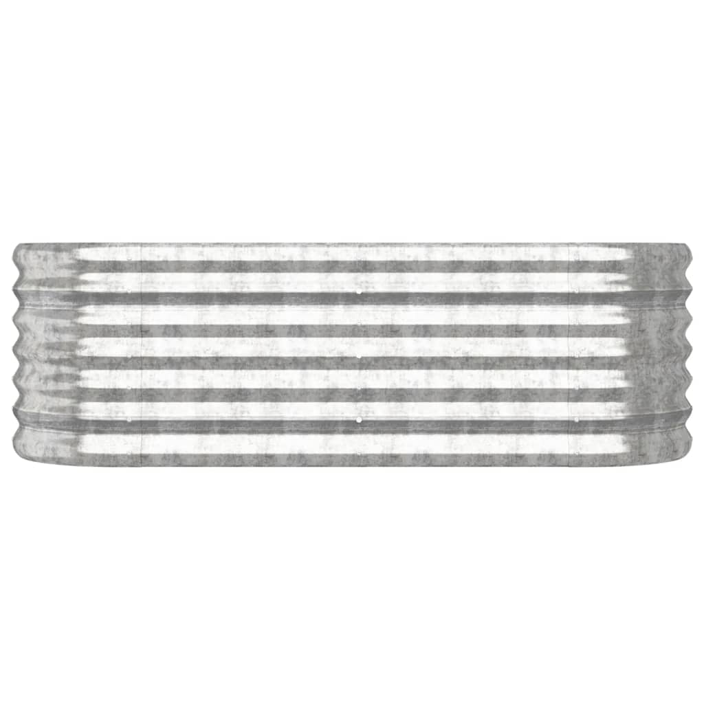 Garden Raised Bed Galvanised Steel 114x40x36 cm Silver