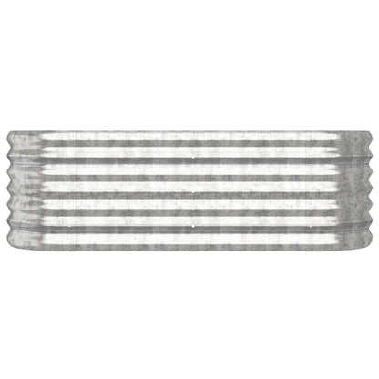 Garden Raised Bed Galvanised Steel 114x40x36 cm Silver