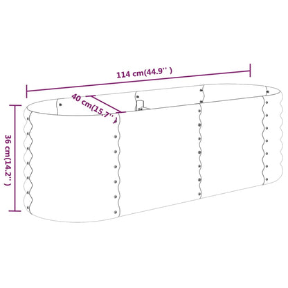 Garden Raised Bed Galvanised Steel 114x40x36 cm Silver