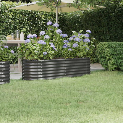 Garden Raised Bed Galvanised Steel 152x40x36 cm Anthracite