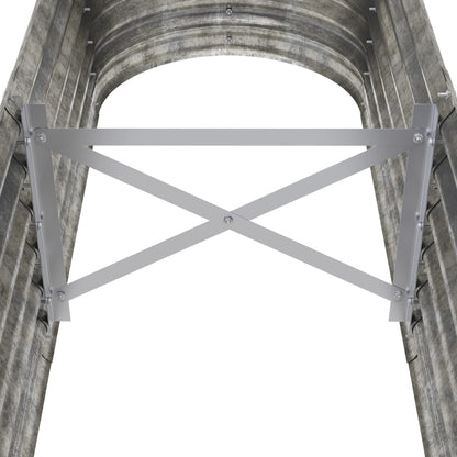 Garden Raised Bed Galvanised Steel 152x40x36 cm Silver