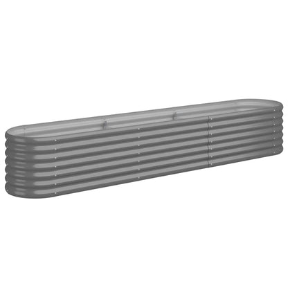 Garden Raised Bed Galvanised Steel 224x40x36 cm Grey