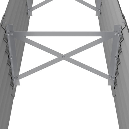Garden Raised Bed Galvanised Steel 224x40x36 cm Grey