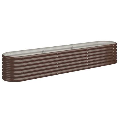 Garden Raised Bed Galvanised Steel 224x40x36 cm Brown