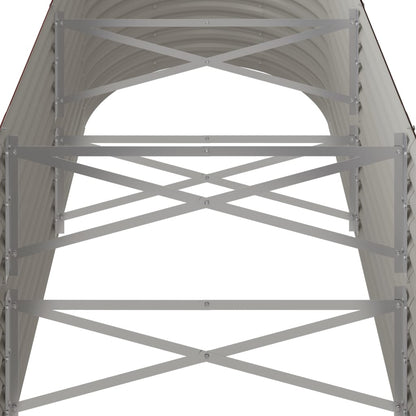 Garden Raised Bed Galvanised Steel 224x40x36 cm Brown