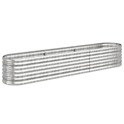 Garden Raised Bed Galvanised Steel 224x40x36 cm Silver