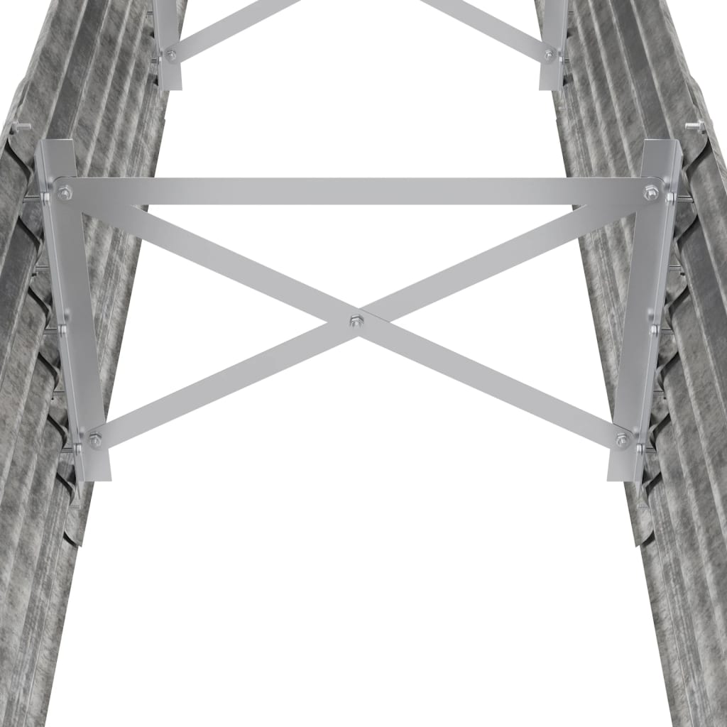 Garden Raised Bed Galvanised Steel 224x40x36 cm Silver