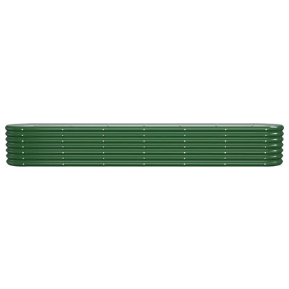 Garden Raised Bed Galvanised Steel 260x40x36 cm Green
