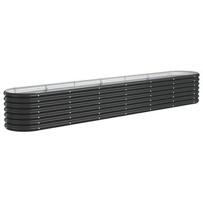 Garden Raised Bed Galvanised Steel 260x40x36 cm Anthracite