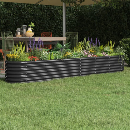 Garden Raised Bed Galvanised Steel 260x40x36 cm Anthracite