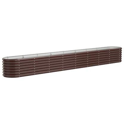Garden Raised Bed Galvanised Steel 332x40x36 cm Brown