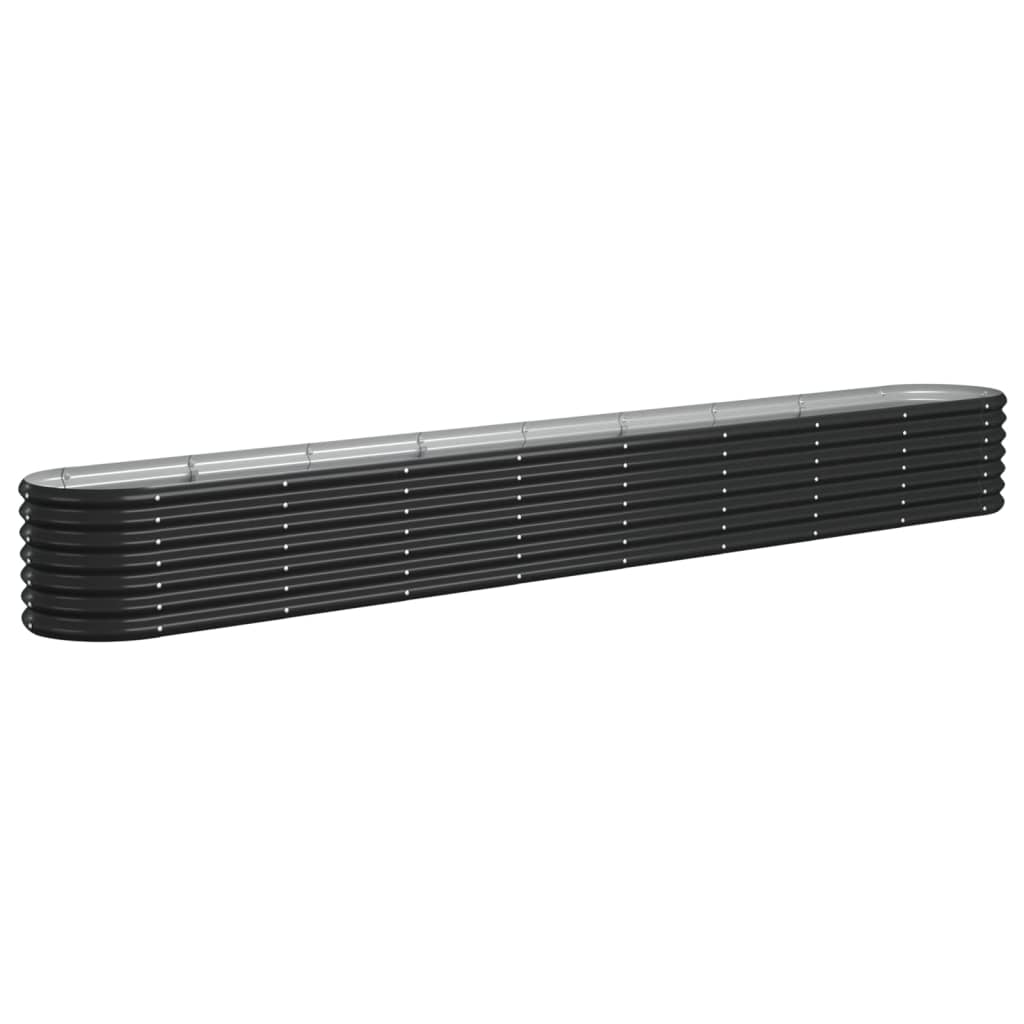 Garden Raised Bed Galvanised Steel 332x40x36 cm Anthracite