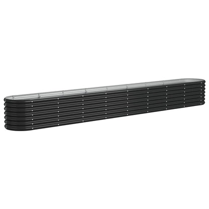 Garden Raised Bed Galvanised Steel 332x40x36 cm Anthracite