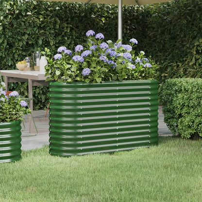 Garden Raised Bed Galvanised Steel 114x40x68 cm Green