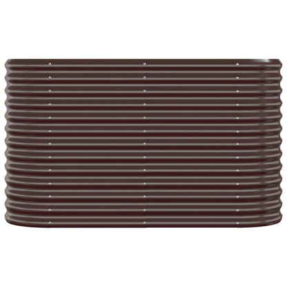 Garden Raised Bed Galvanised Steel 114x40x68 cm Brown