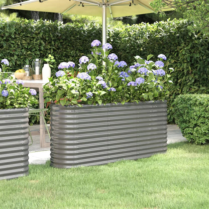 Garden Raised Bed Galvanised Steel 152x40x68 cm Grey