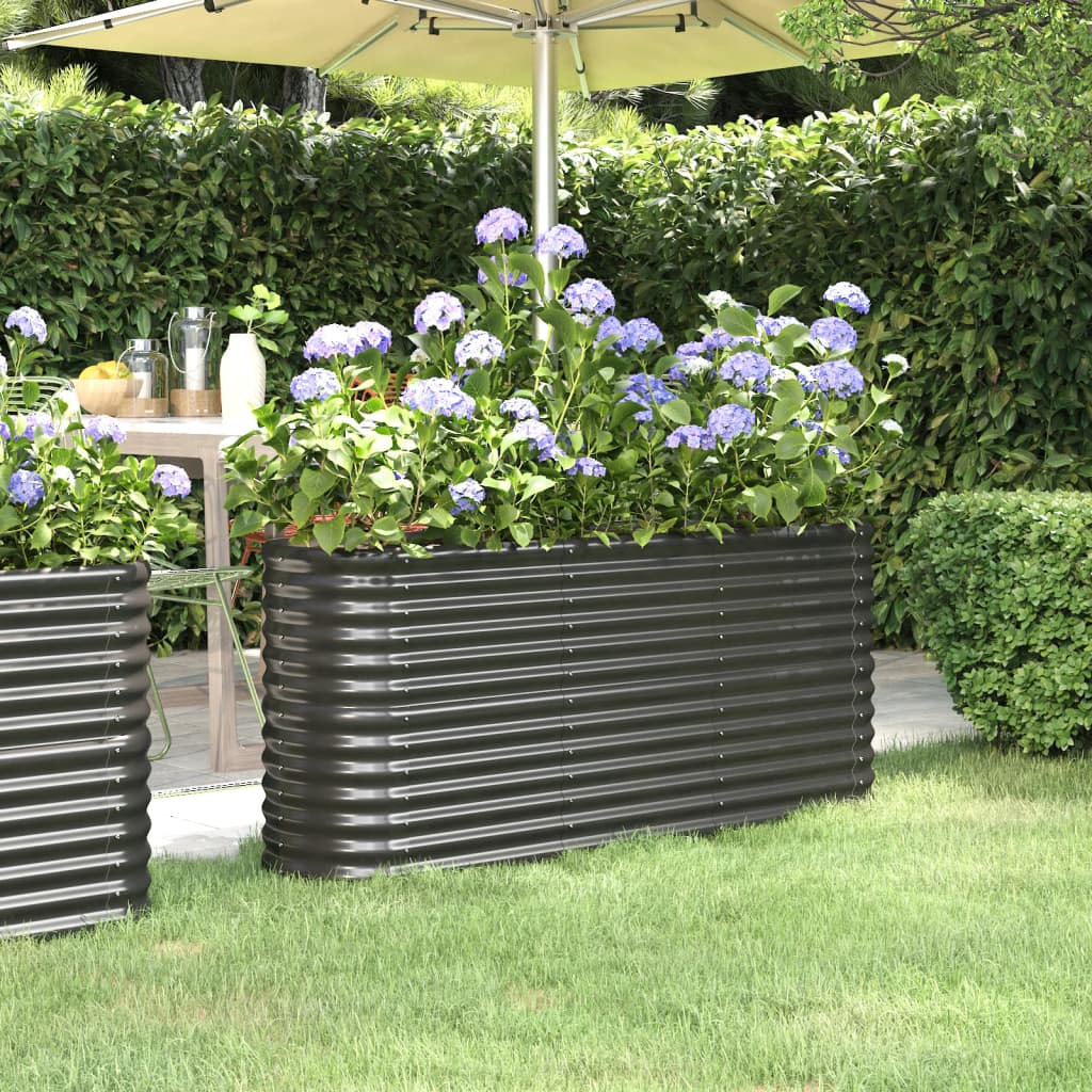 Garden Raised Bed Galvanised Steel 152x40x68 cm Anthracite