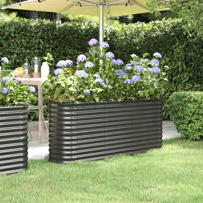 Garden Raised Bed Galvanised Steel 152x40x68 cm Anthracite