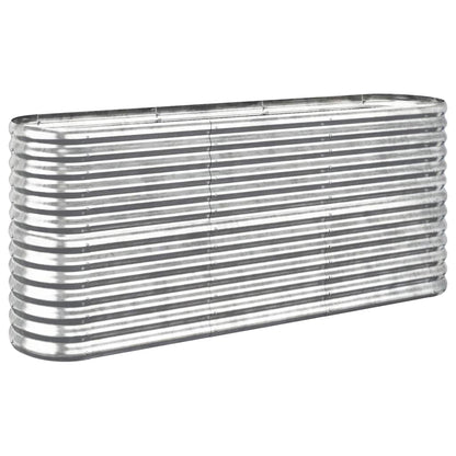 Garden Raised Bed Galvanised Steel 152x40x68 cm Silver