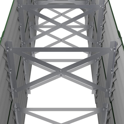 Garden Raised Bed Galvanised Steel 224x40x68 cm Green