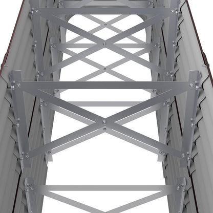 Garden Raised Bed Galvanised Steel 224x40x68 cm Brown