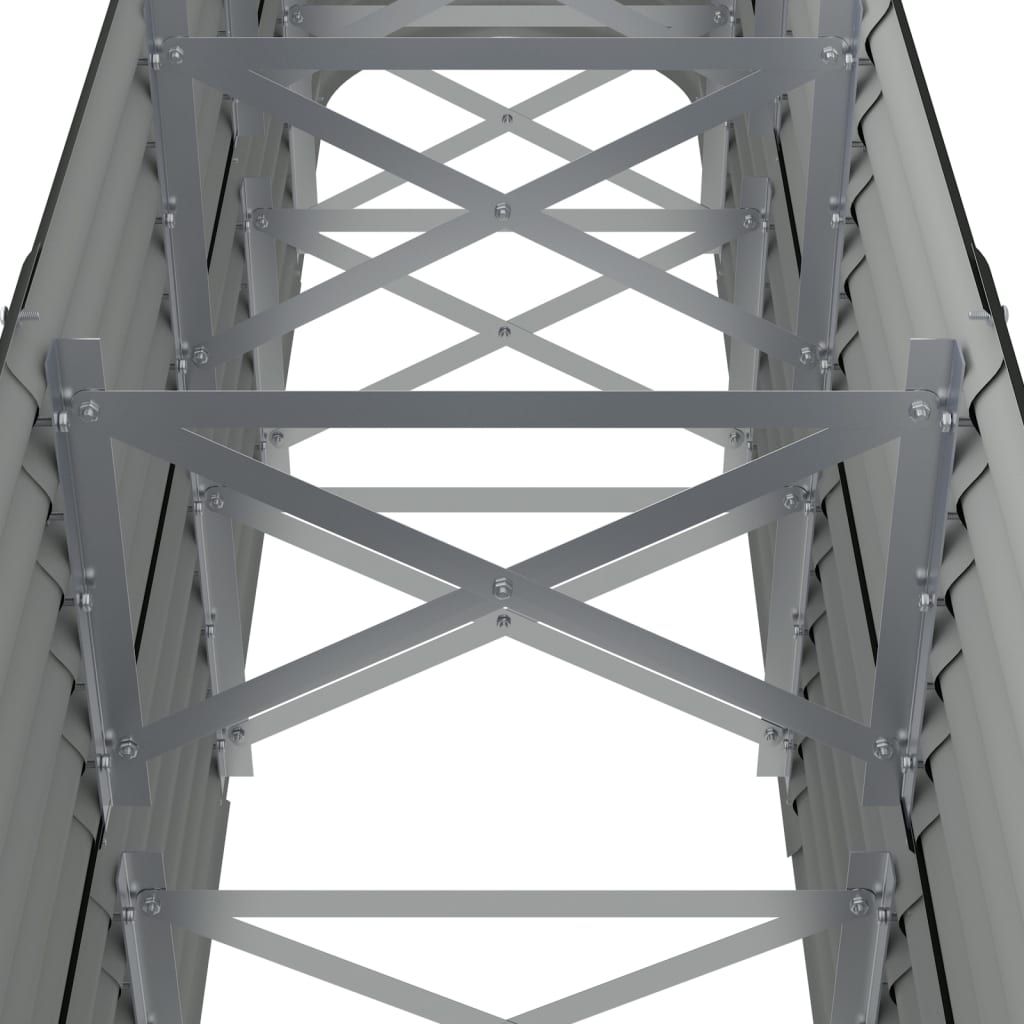 Garden Raised Bed Galvanised Steel 224x40x68 cm Anthracite