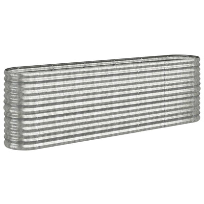Garden Raised Bed Galvanised Steel 224x40x68 cm Silver